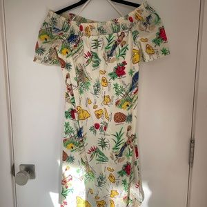 J.Crew over the shoulder Hawaiian island dress